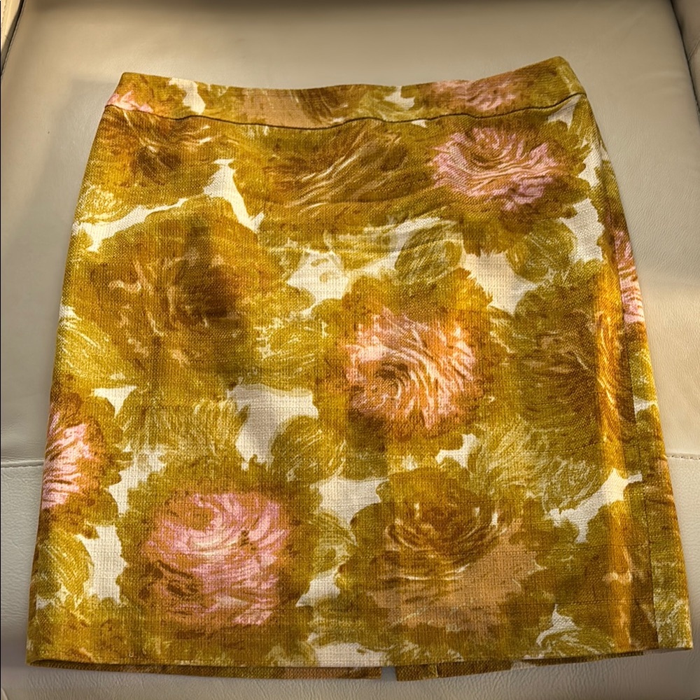 Talbots Gold and Pink knee length Pencil Skirt